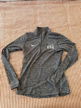 Nike Grey Heather Dri-FIT Zip Top